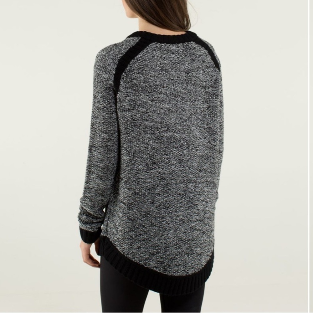 Lululemon Passage Wool Sweater. Size L Black Angel Wing - Picture 5 of 12
